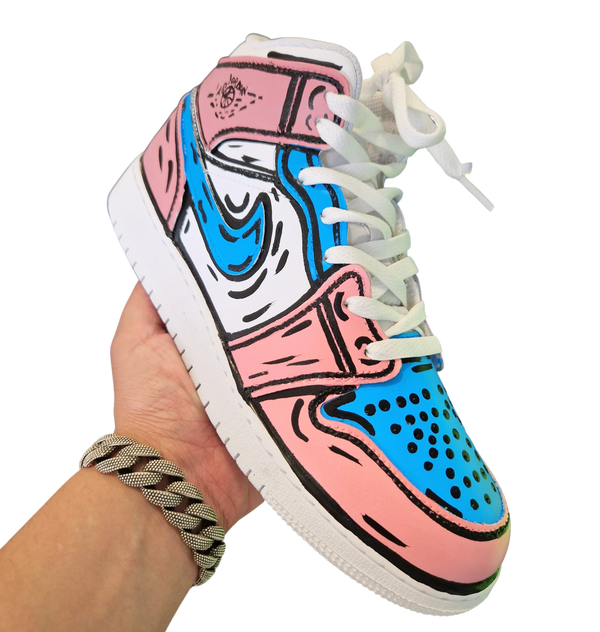 AJ1- Comics Pink and Blue