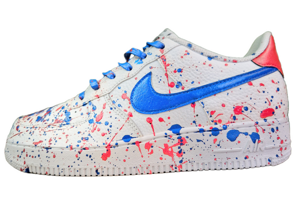 AF1- Splatter Red and Blue