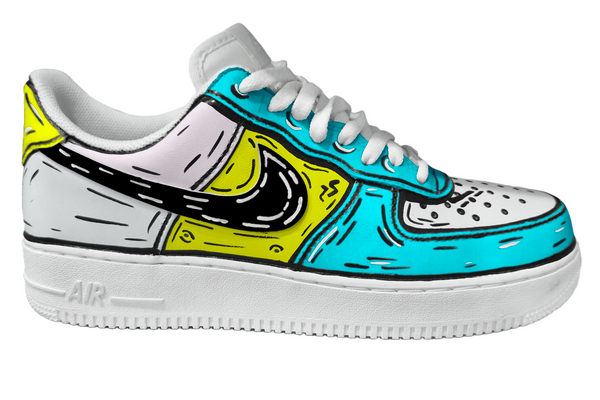 AF1-  Comics Light Blue and Yellow