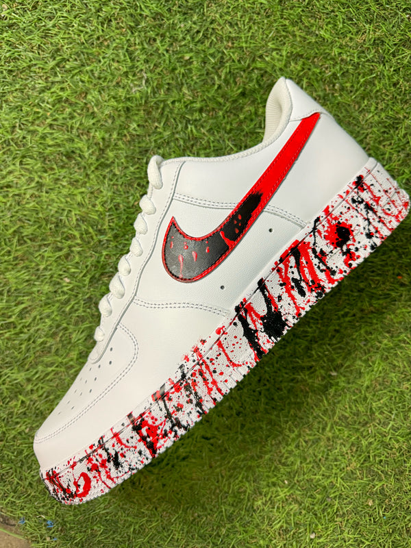 AF1 - Splatter black and red