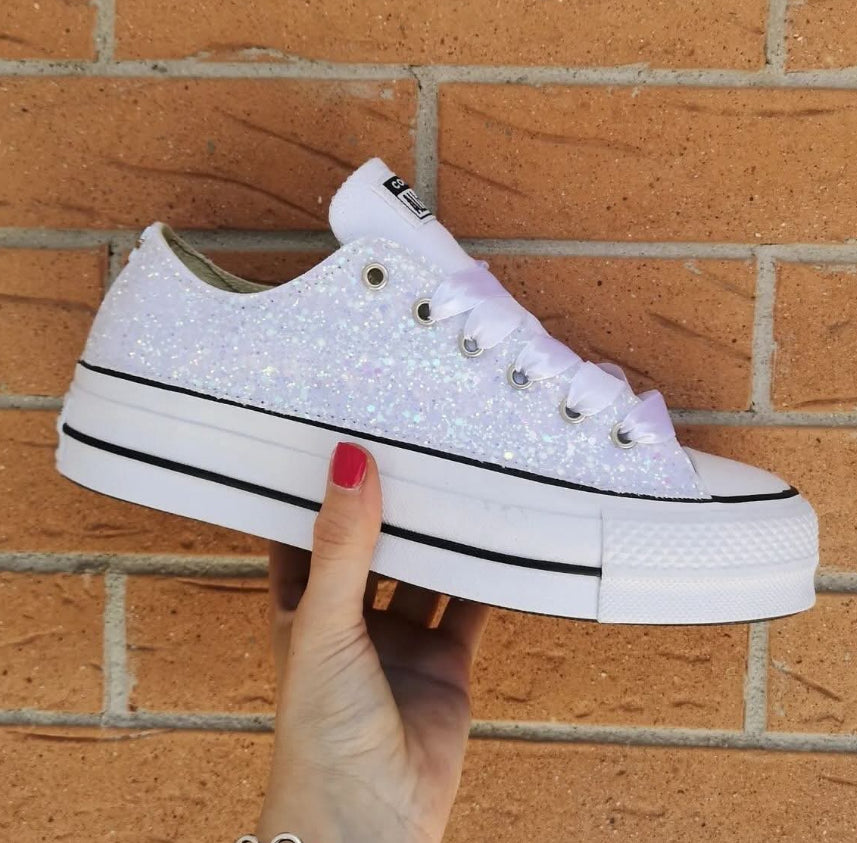 Converse Glitter bianco 38