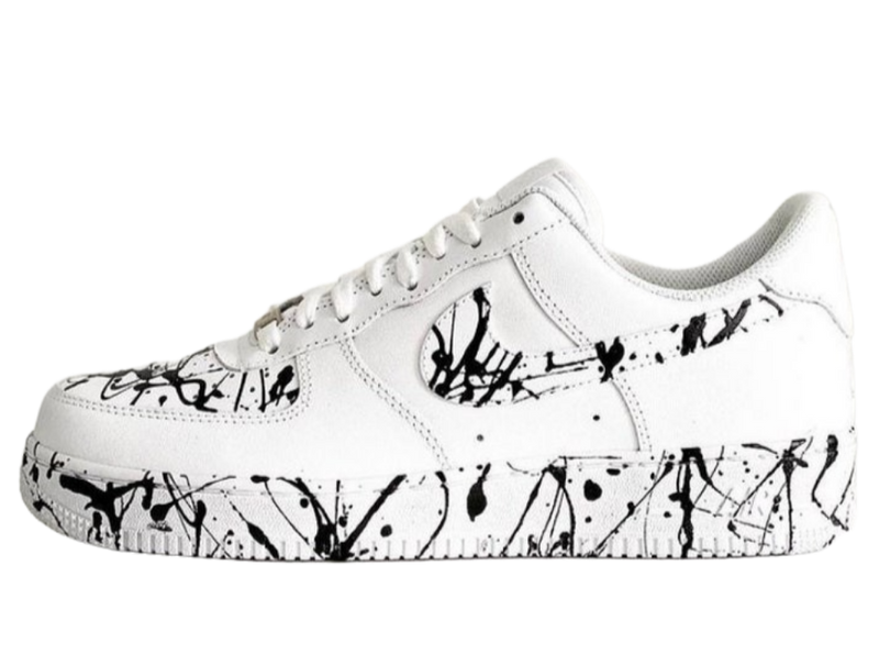 Nike black and white top splatter shoes