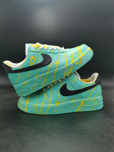 AF1- Splatter Tiffany and Yellow