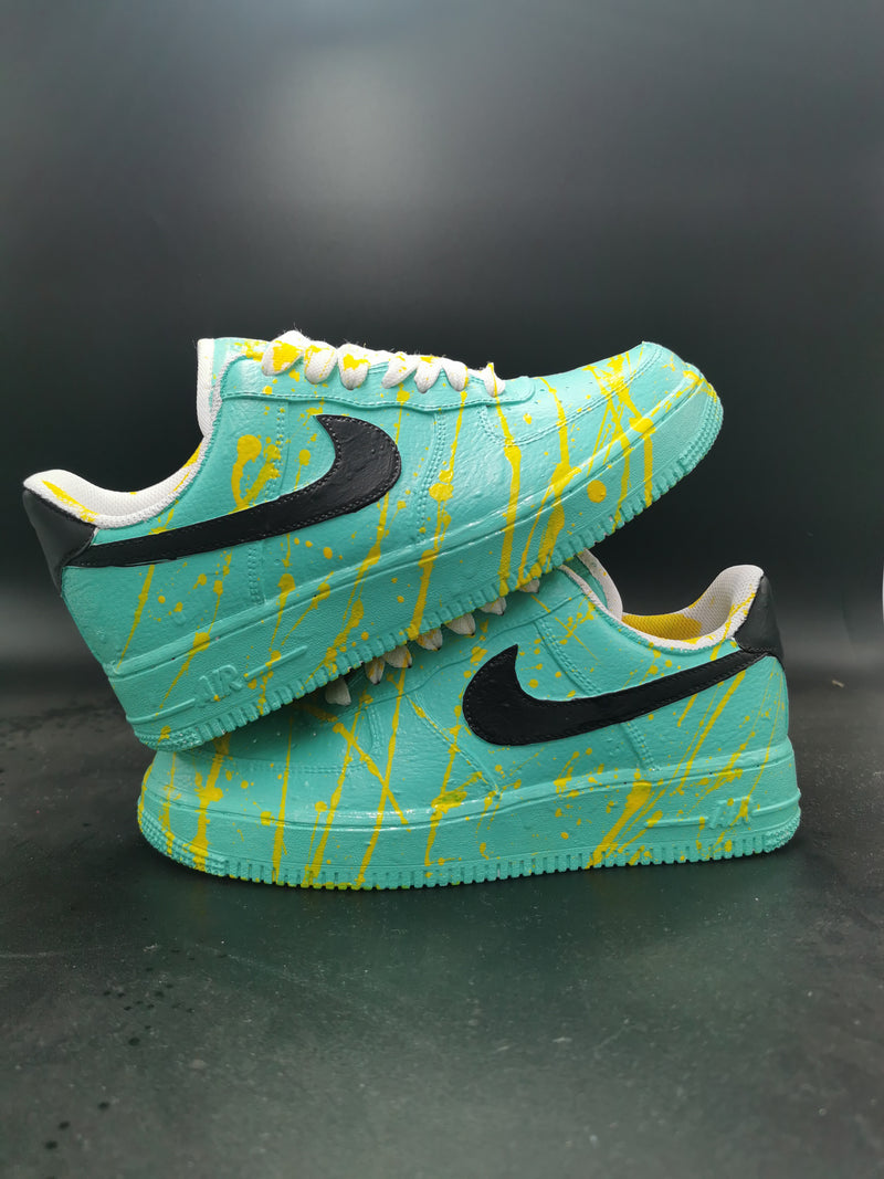 AF1- Splatter Tiffany and Yellow